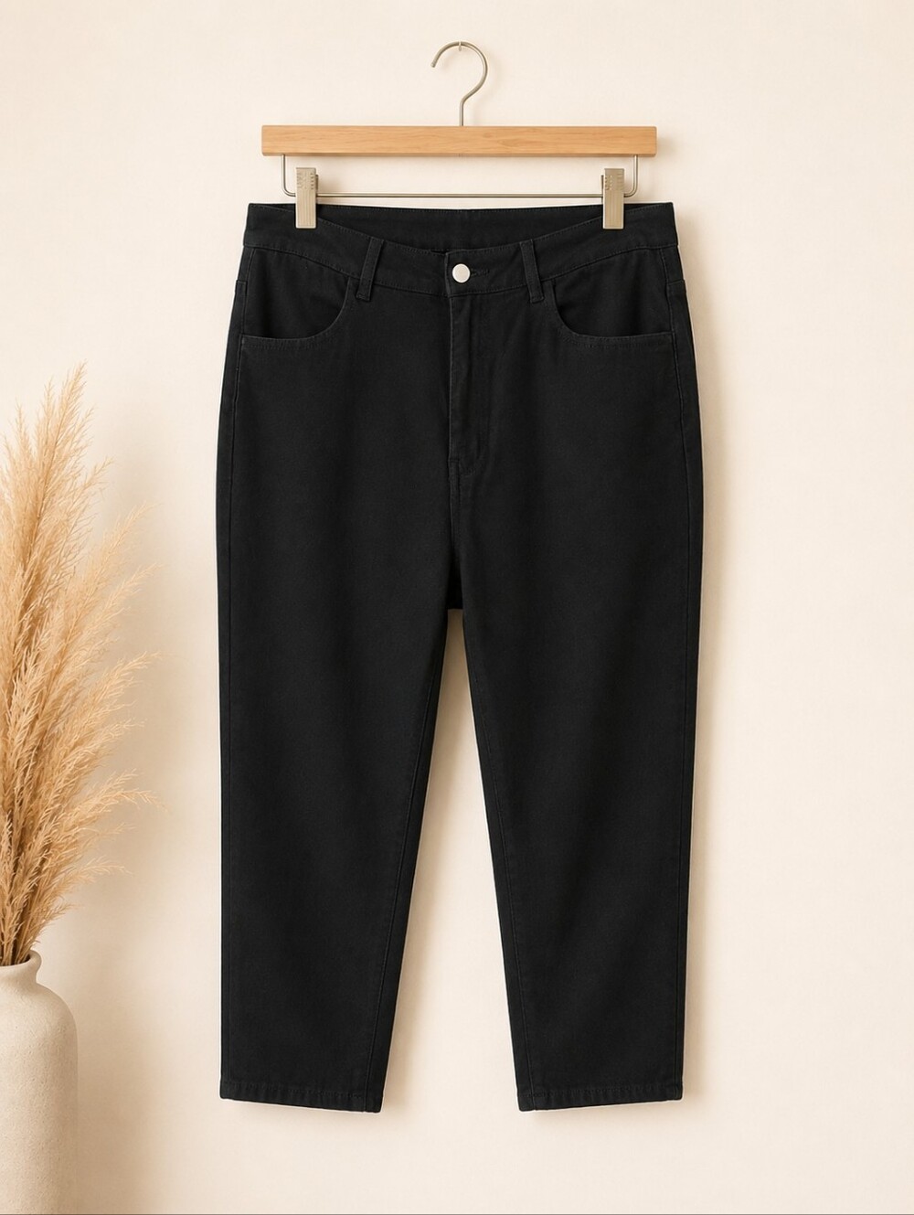 SHEIN Curve 2XL Black High Rise Cropped Stretch Ankle Pants